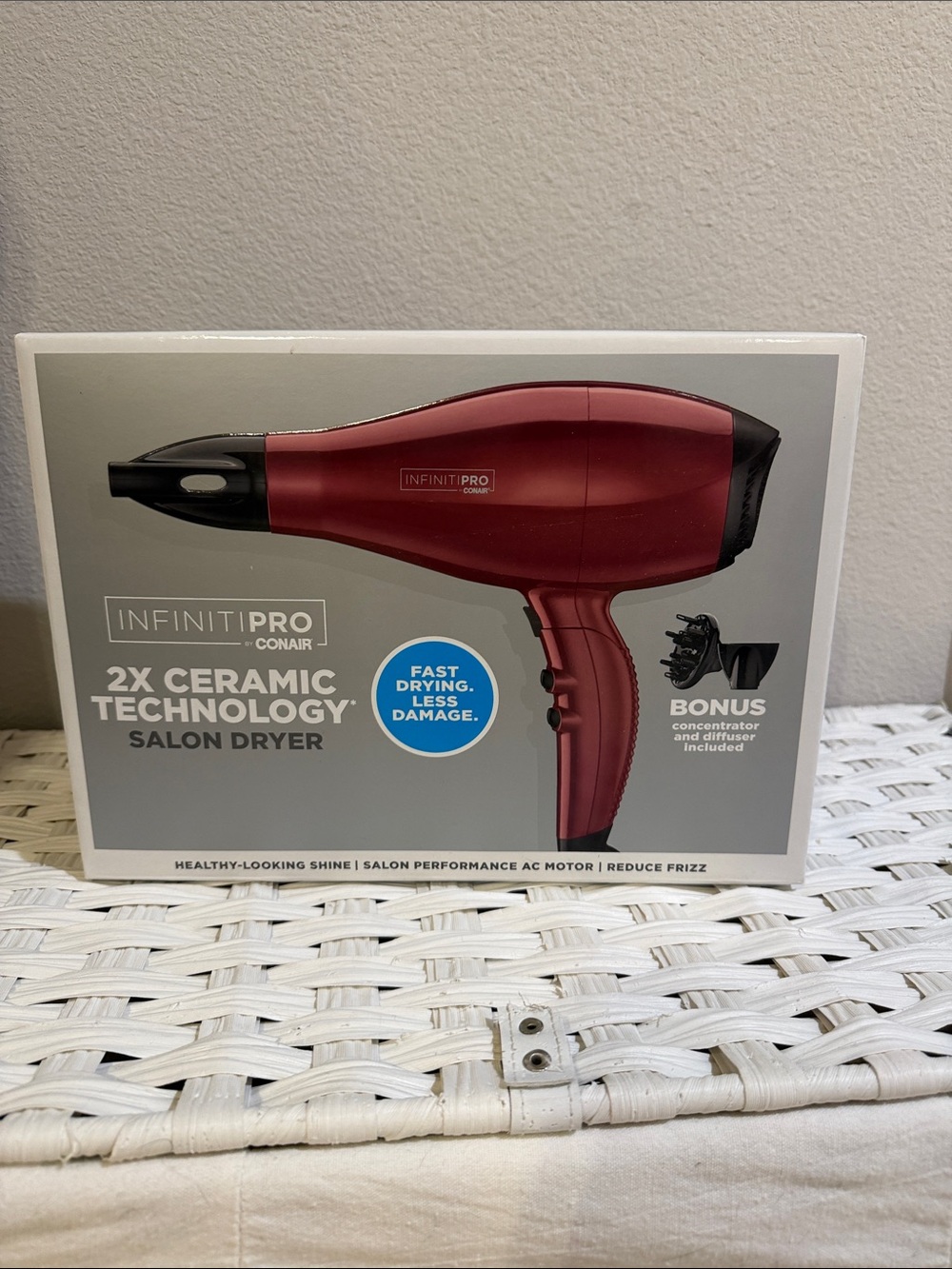 InfinitiPRO 2X Ceramic Technology Salon Hair Dryer - Red